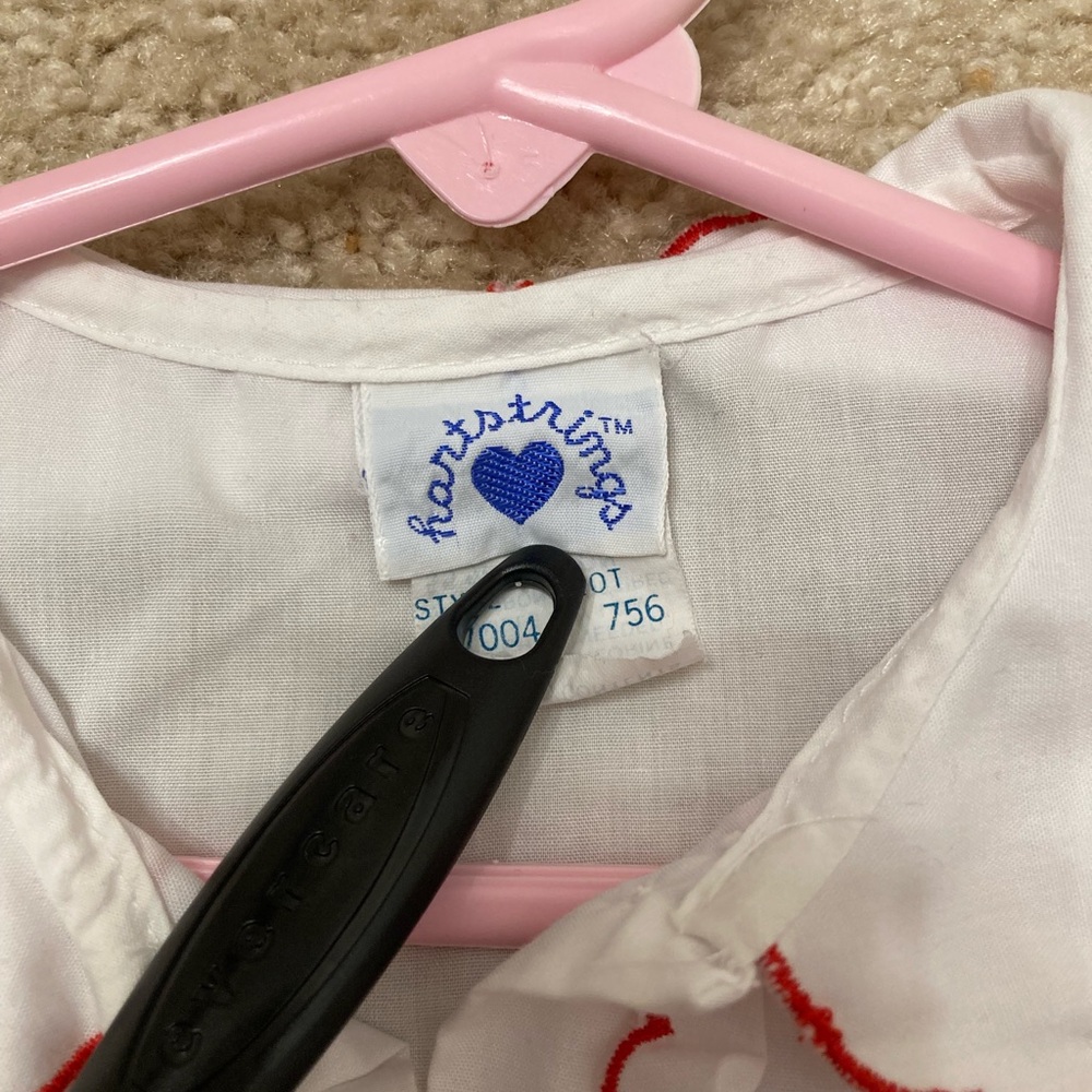 💙 Hartstrings Girl’s Floral Embroidered Collar White Button Up Shirt, Size 4 - Picture 2 of 10
